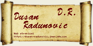 Dušan Radunović vizit kartica